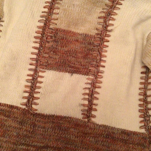 Vintage 70’s Patchwork Colorblock Hangs Open Sweater - Picture 6 of 8